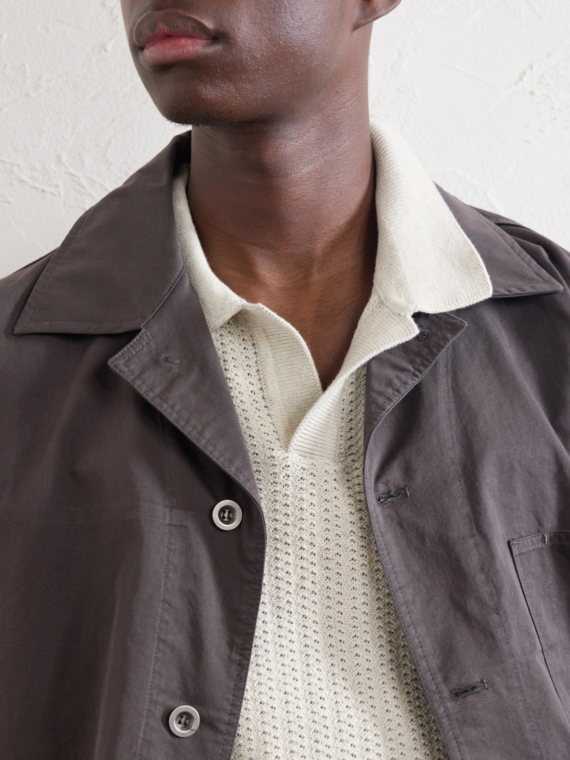 Vintage Cotton-Mesh Polo Shirt