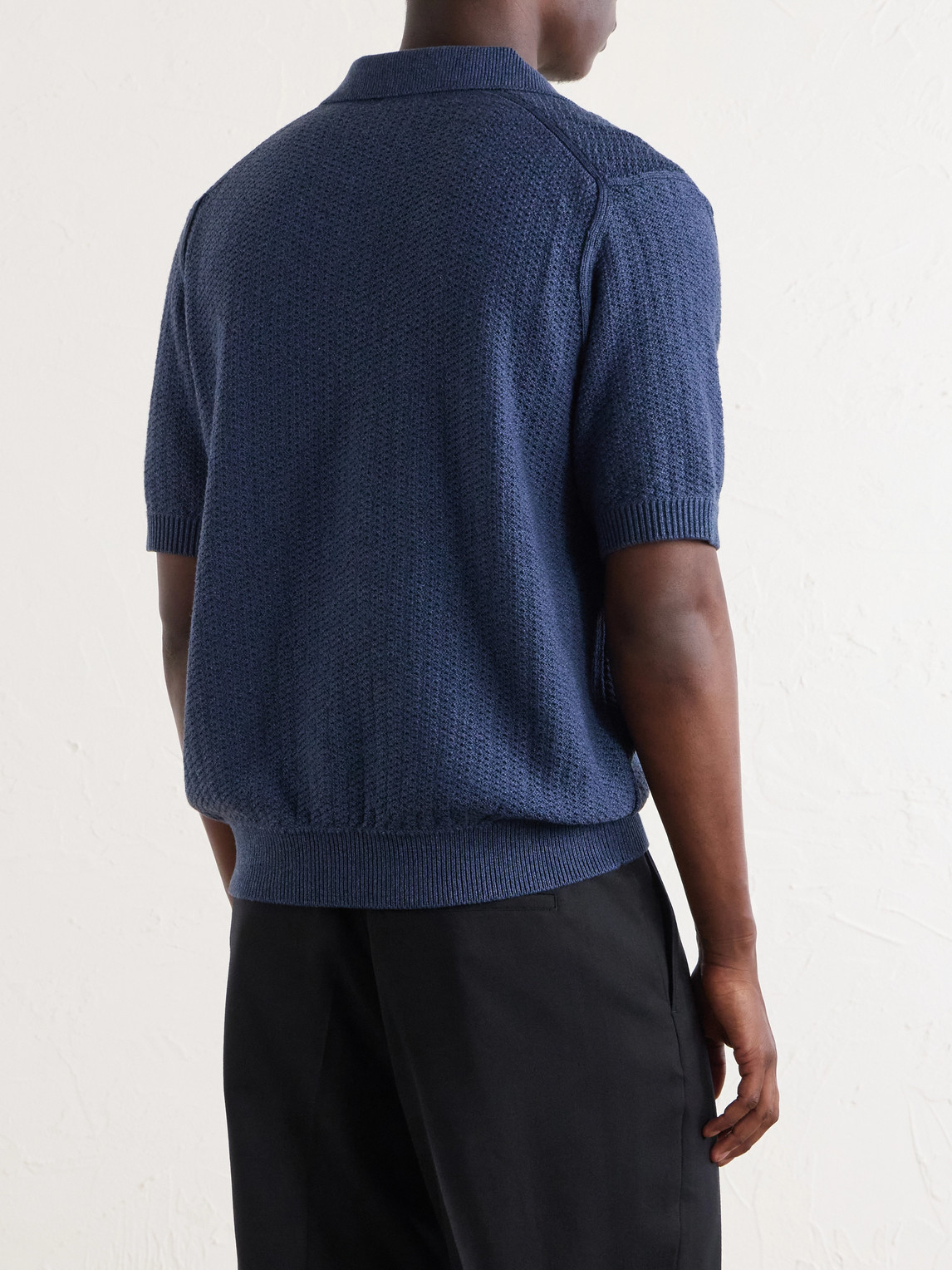 Vintage Cotton-Mesh Polo Shirt