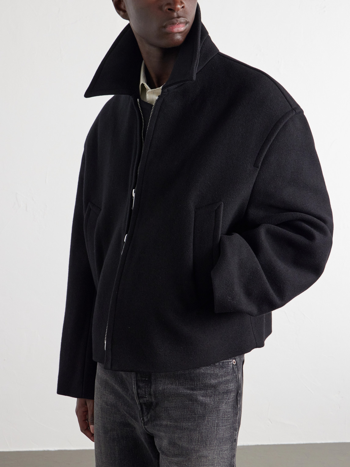 And Cashmere-Blend Zip-Up Blouson Jacket