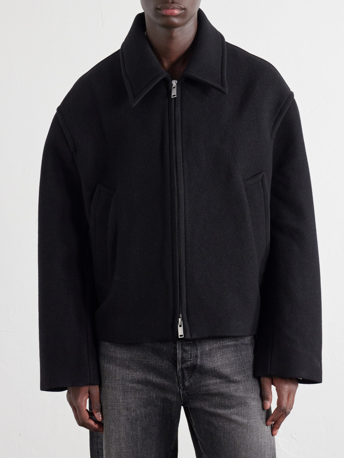 And Cashmere-Blend Zip-Up Blouson Jacket
