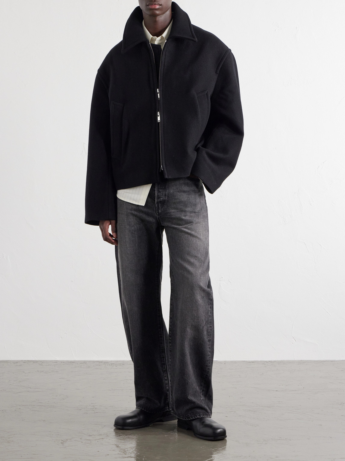 And Cashmere-Blend Zip-Up Blouson Jacket
