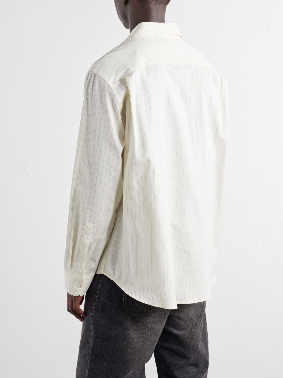 View Striped Silk And Cotton-Blend Shirt