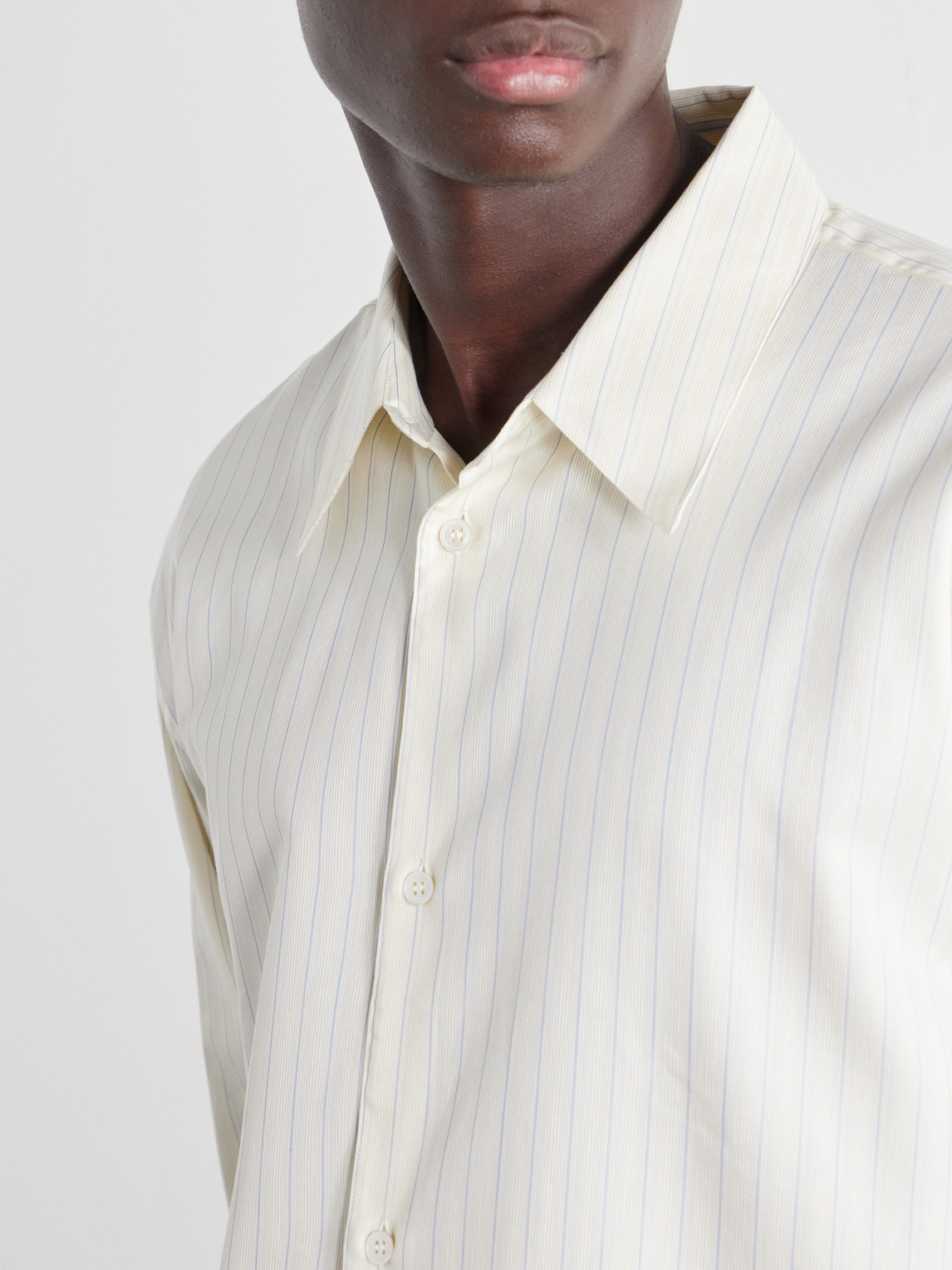 View Striped Silk And Cotton-Blend Shirt