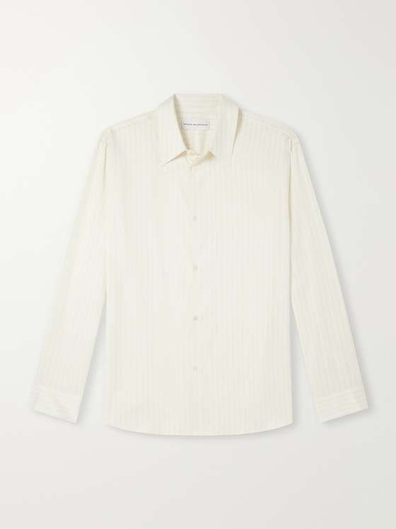 Studionicholson View Striped Silk and Cotton-Blend Shirt