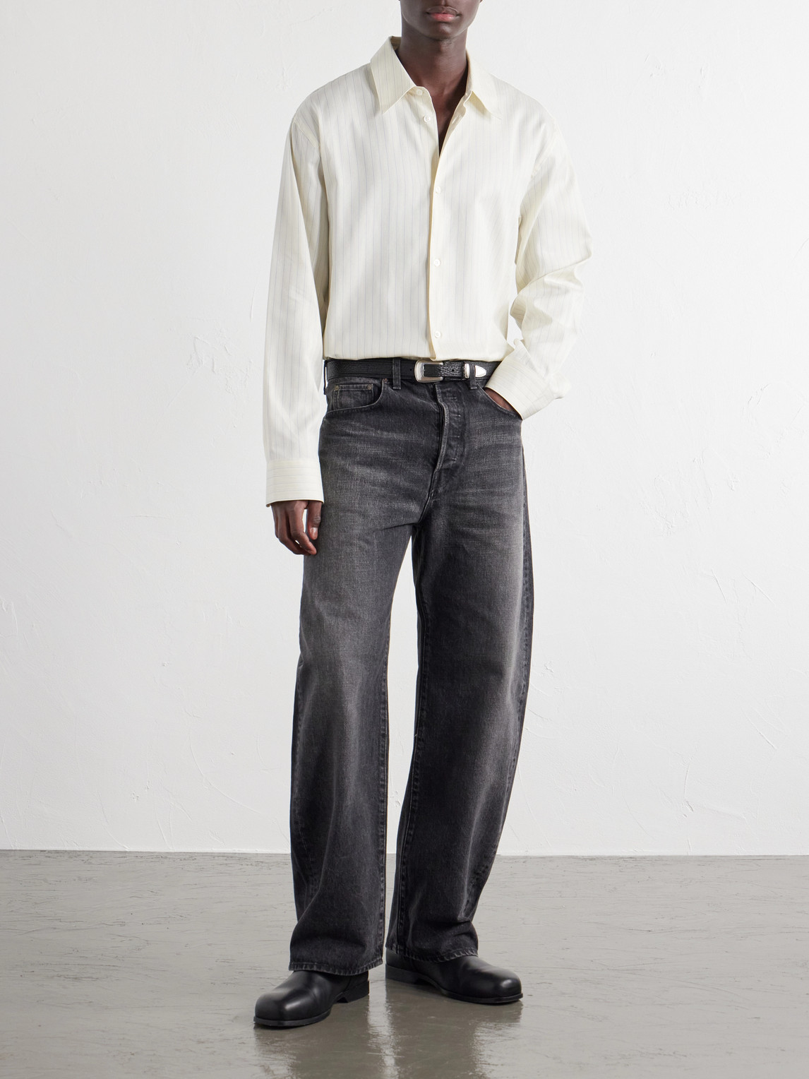 View Striped Silk And Cotton-Blend Shirt