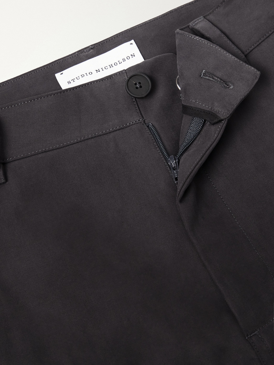 Barrel-Leg Cotton-Twill Trousers