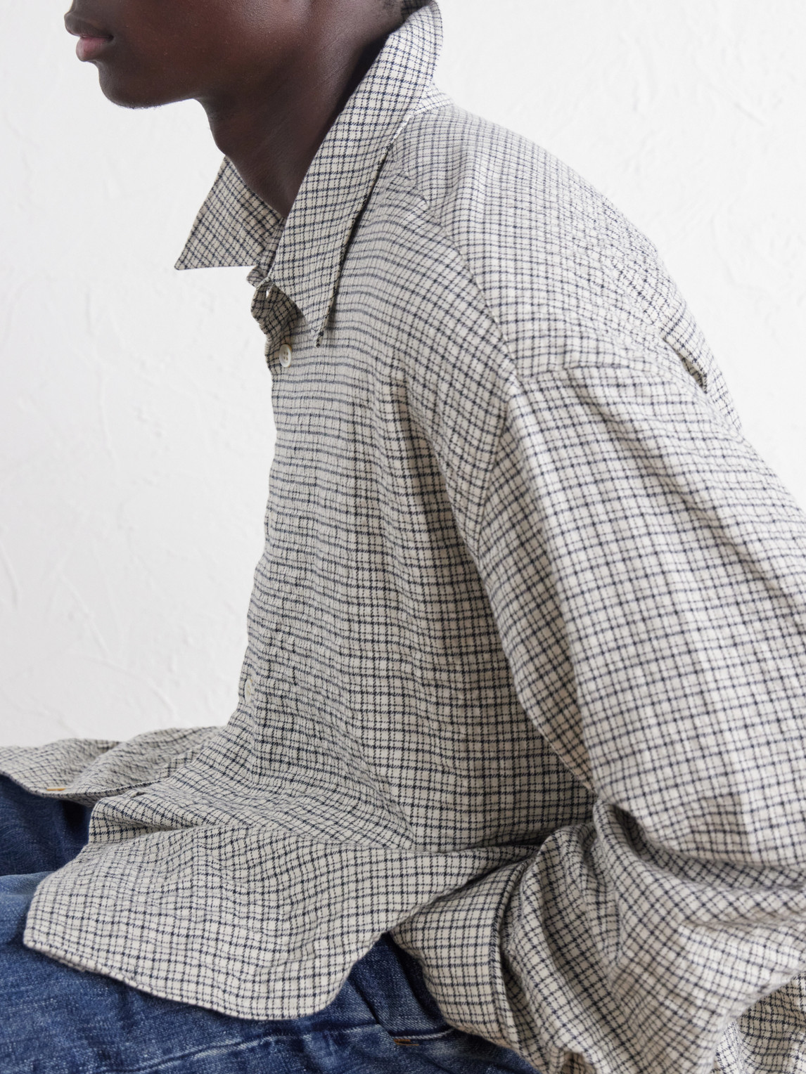 Checked Cotton-Blend Shirt