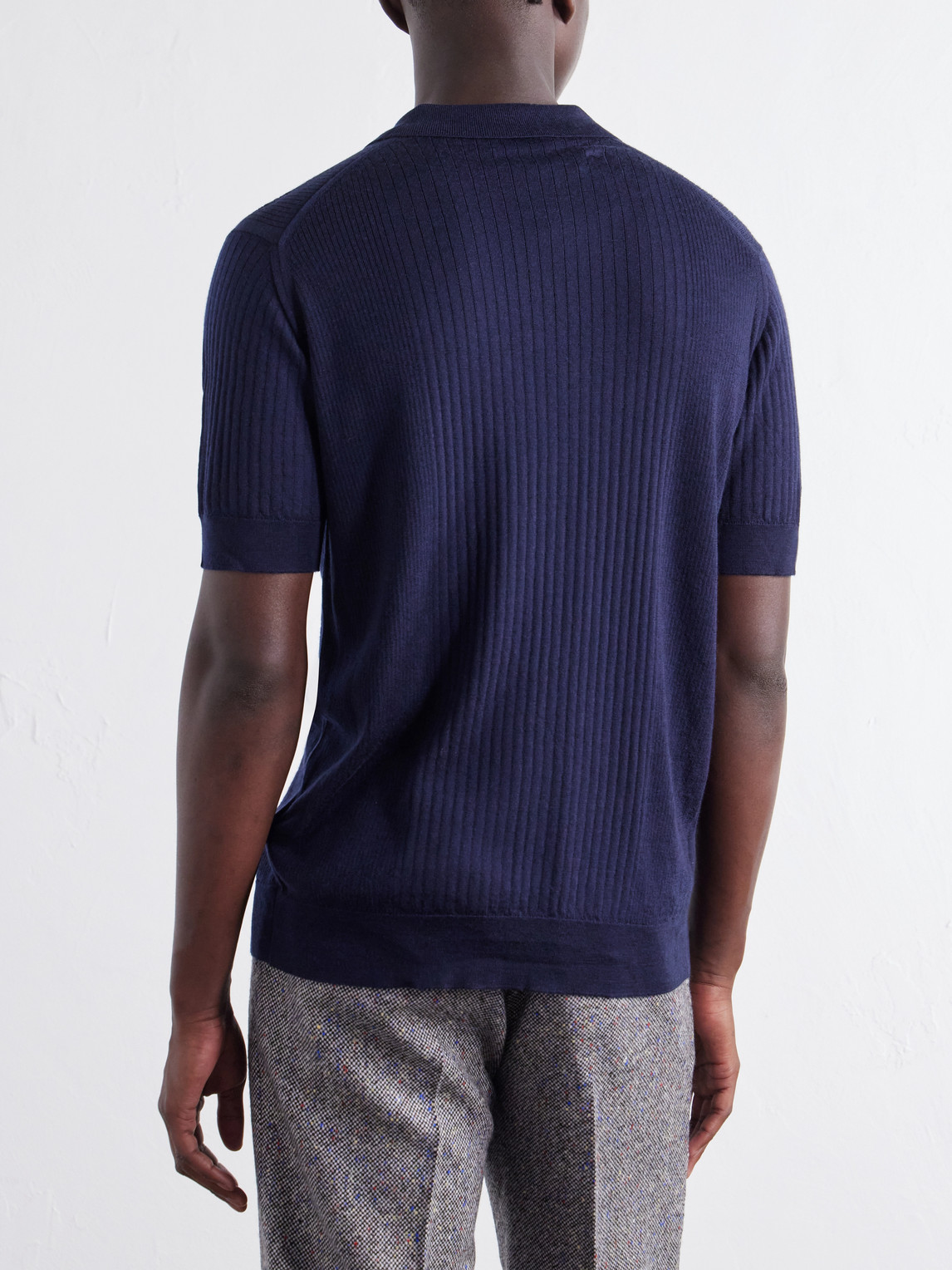 Croall Ribbed Merino Polo Shirt