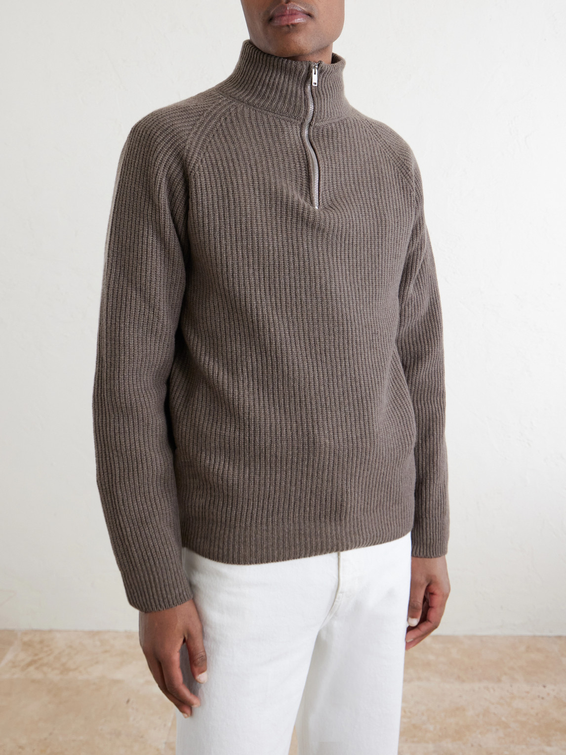 Ryker Ribbed Recycled-Cashmere And Wool-Blend Half-Zip Sweater