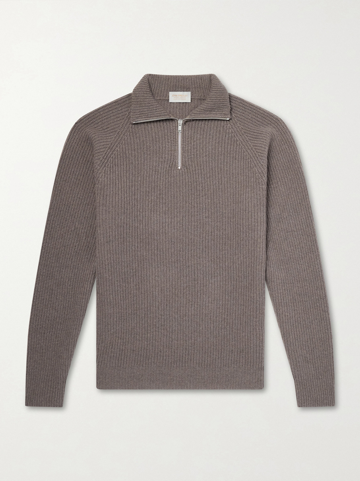 John Smedley Ryker Ribbed Recycled-Cashmere and Wool-Blend Half-Zip Sweater - Men
