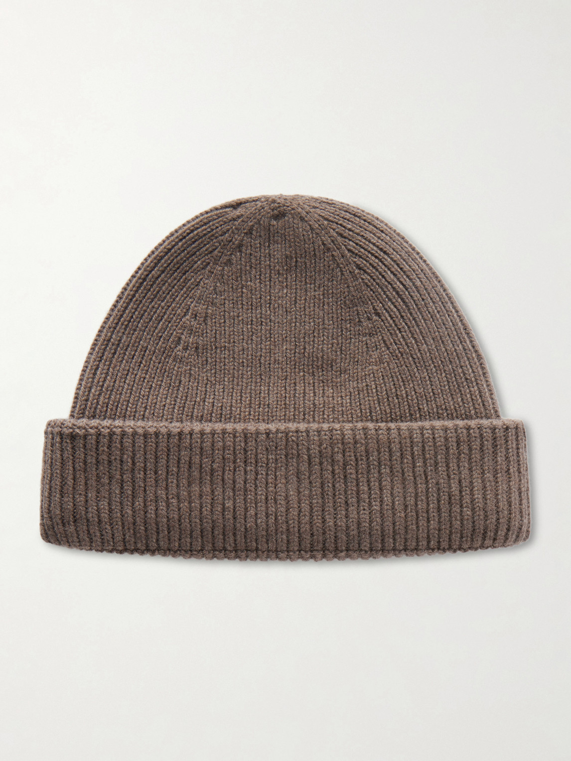 John Smedley Sunday Ribbed Cashmere And Wool-blend Beanie In Brown