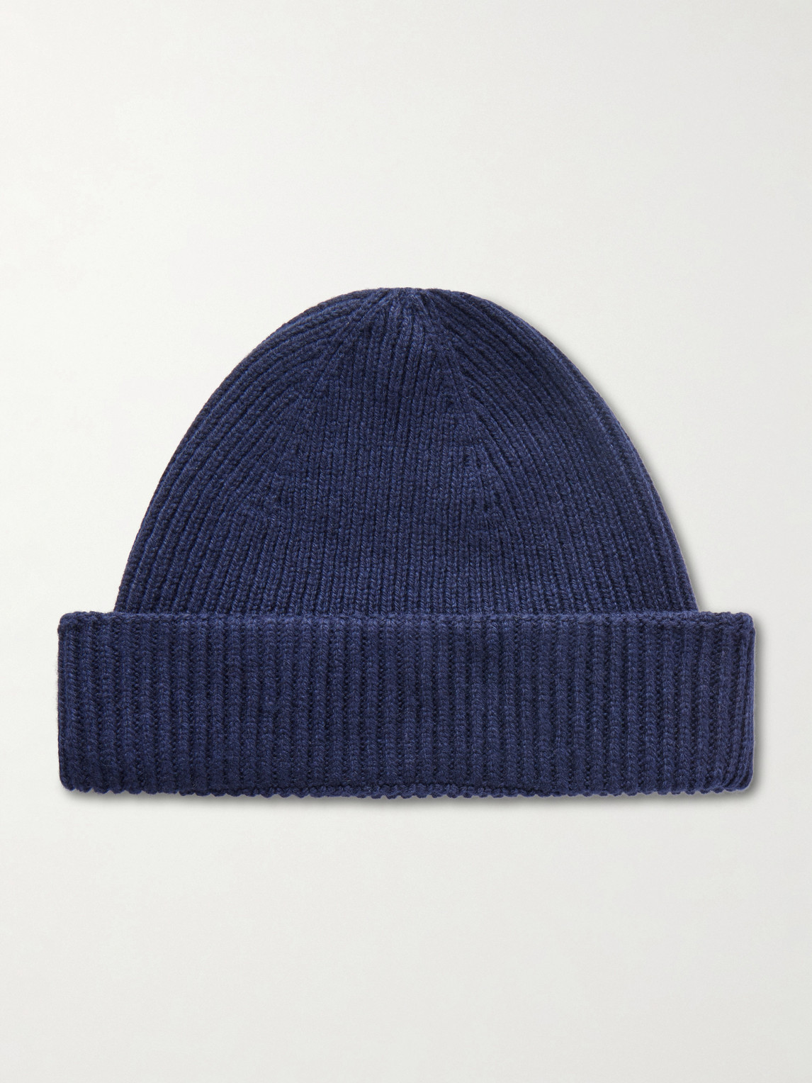 John Smedley Sunday Ribbed Cashmere And Wool-blend Beanie In Blue