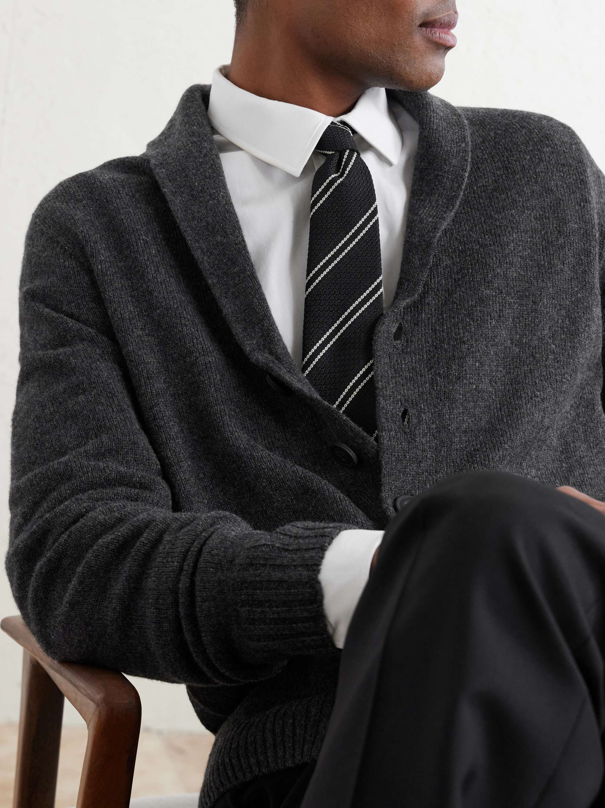 JOHN SMEDLEY Rockford Shawl-Collar Recycled-Cashmere and Merino