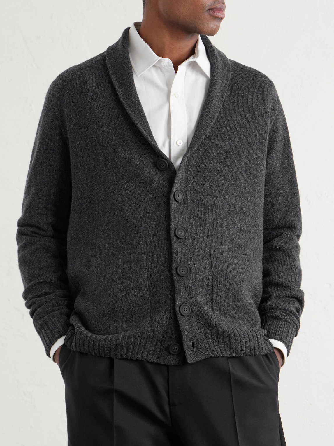  John Smedley - Rockford Shawl-collar Recycled-cashmere And Merino Wool-blend Cardigan - Men - Gray - S 