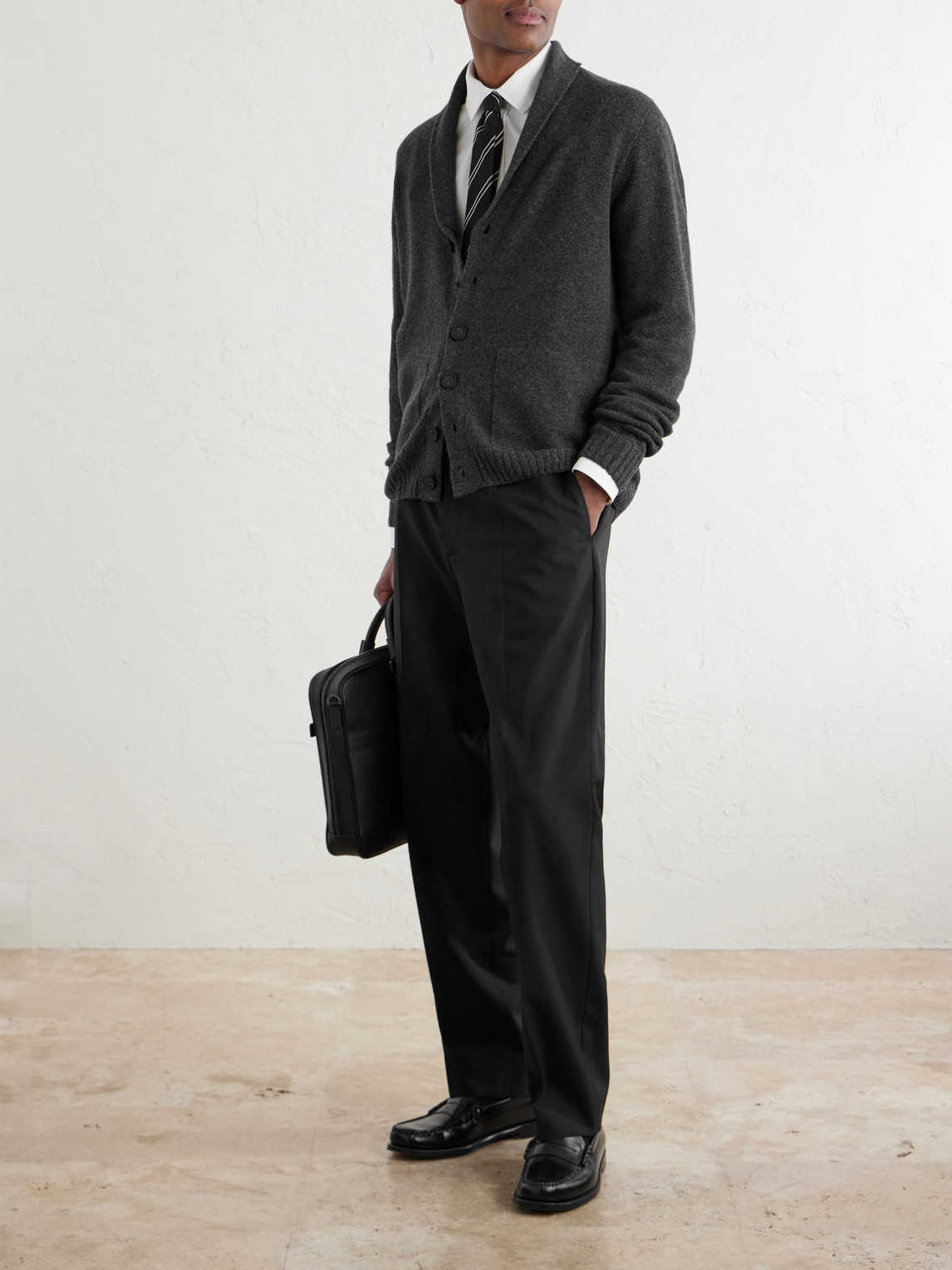 Rockford Shawl-Collar Recycled-Cashmere And Merino Wool-Blend Cardigan