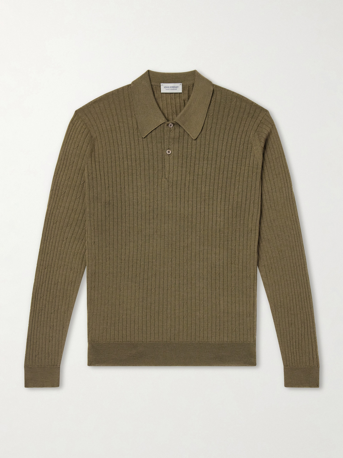 Hodson Ribbed Merino Polo Shirt