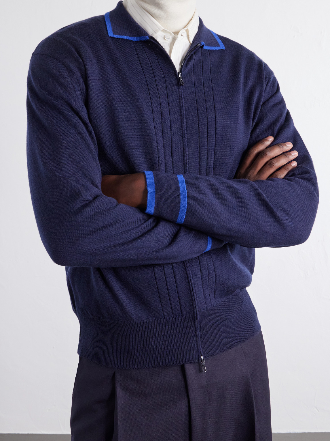 Albie Merino Wool Zip-Up Cardigan