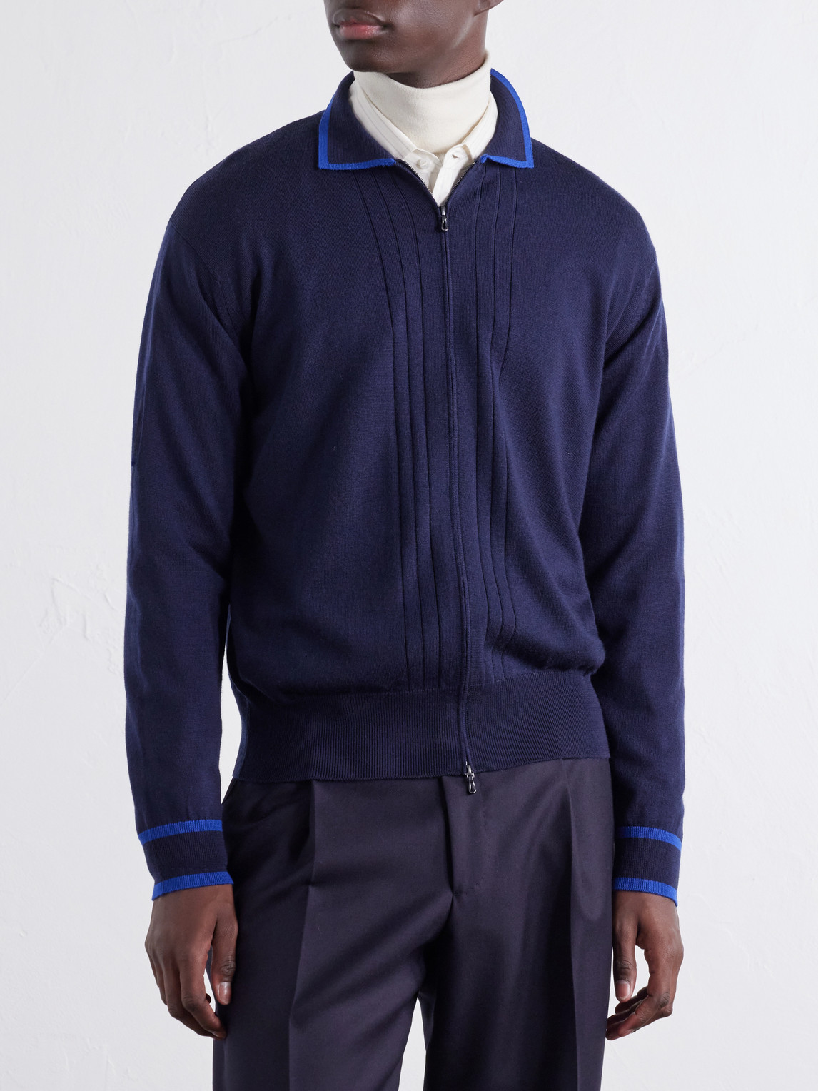 Albie Merino Wool Zip-Up Cardigan