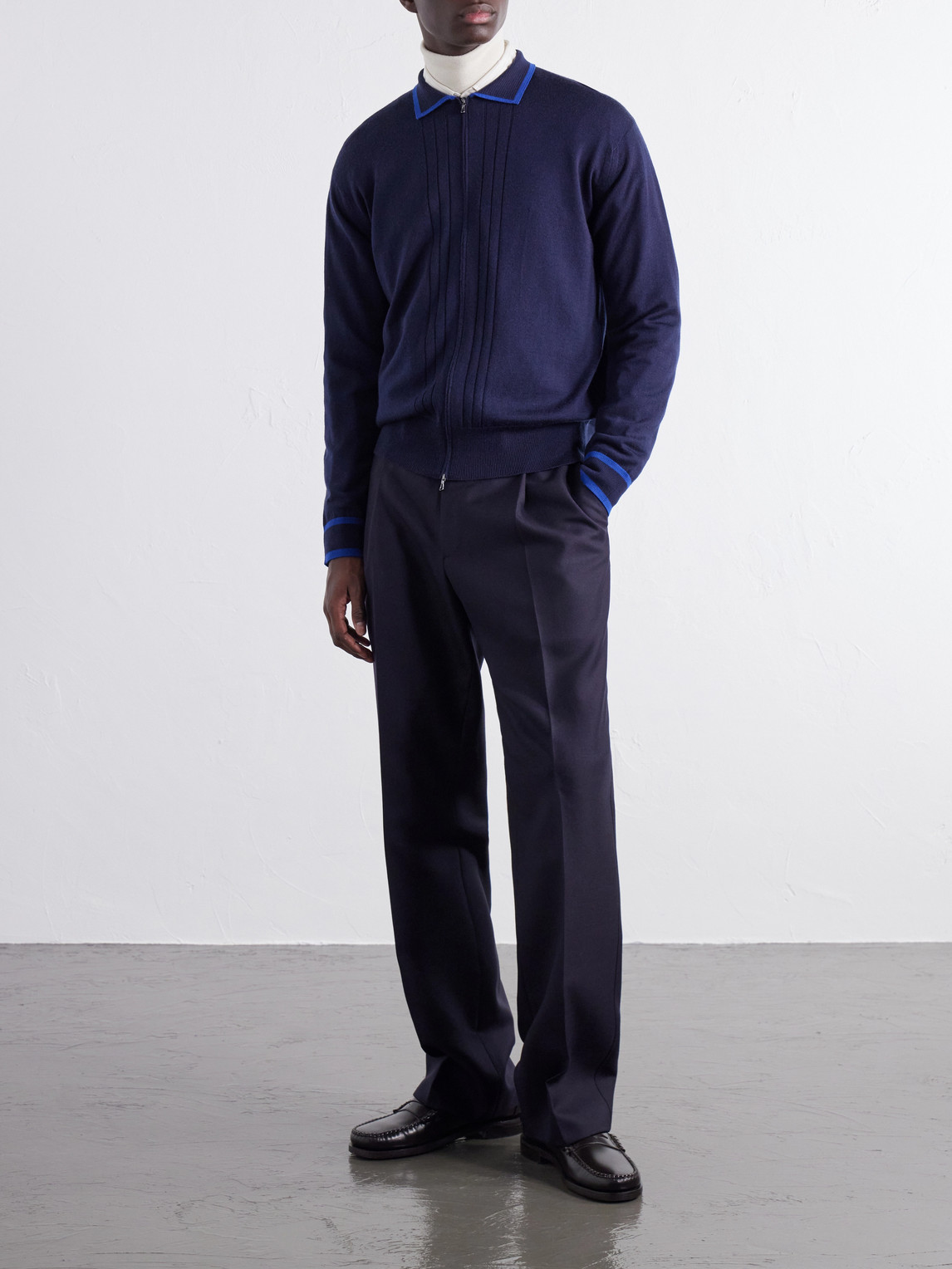 Albie Merino Wool Zip-Up Cardigan