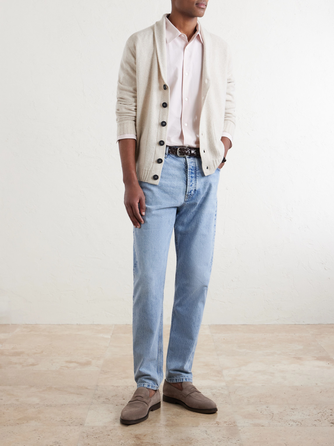 Rockford Shawl-Collar Recycled-Cashmere And Merino Wool-Blend Cardigan