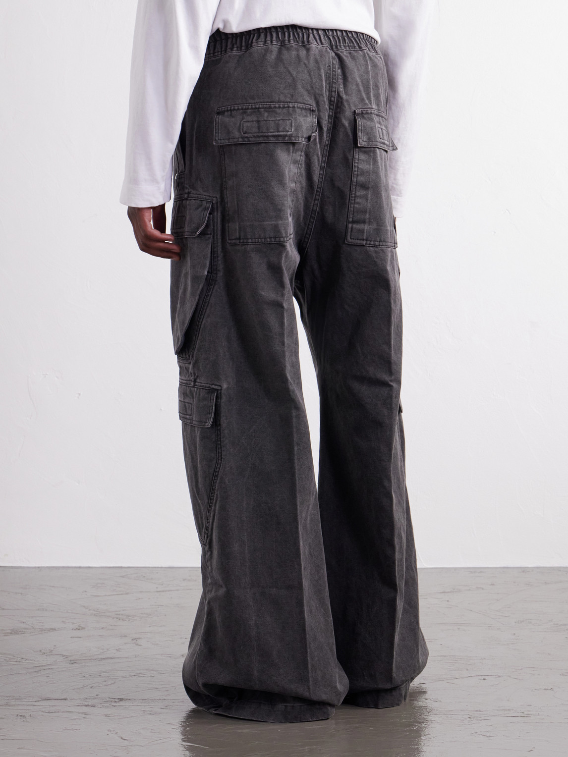 Drkshdw By Rick Owens - Jumbo Belas Wide-Leg Cotton-Canvas Cargo Trousers