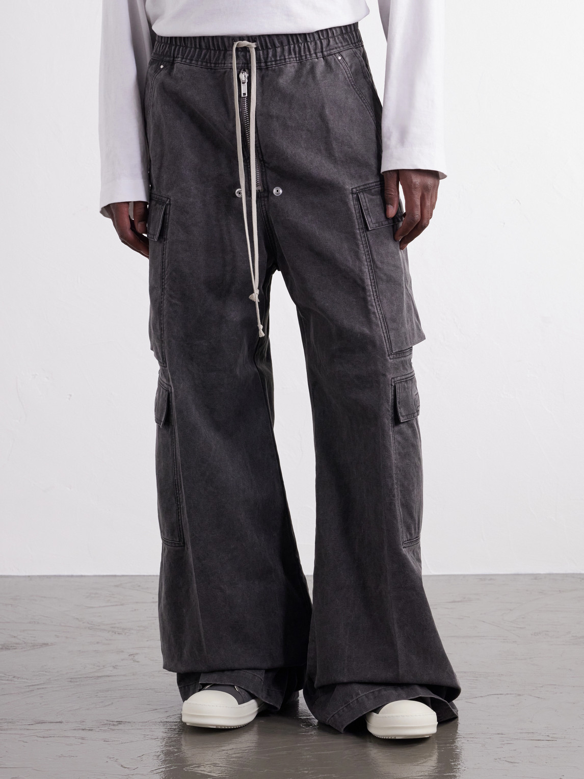 Drkshdw By Rick Owens - Jumbo Belas Wide-Leg Cotton-Canvas Cargo Trousers