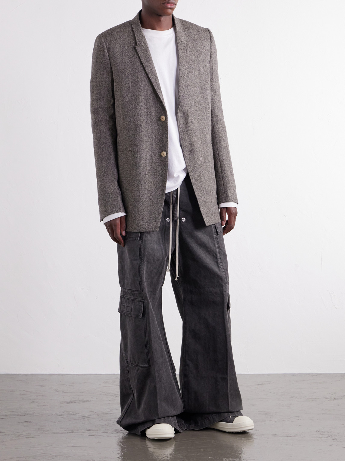 Drkshdw By Rick Owens - Jumbo Belas Wide-Leg Cotton-Canvas Cargo Trousers