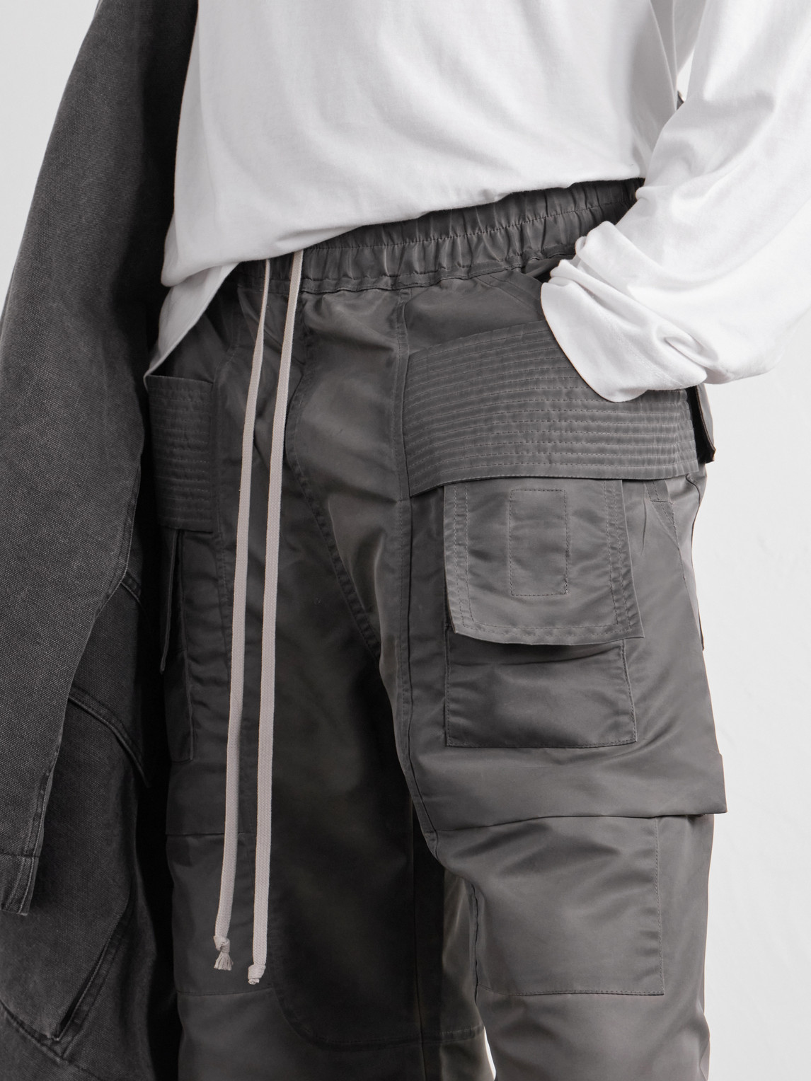 Drkshdw By Rick Owens - Creatch Wide-Leg Shell Drawstring Cargo Trousers