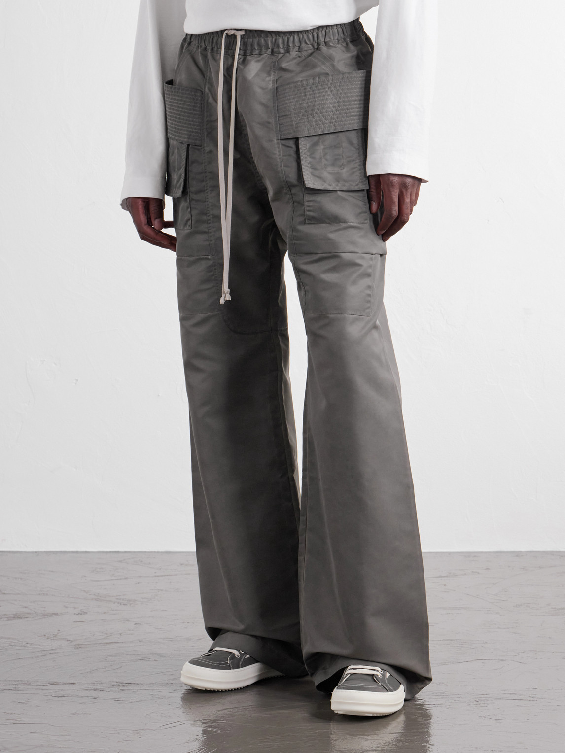 Drkshdw By Rick Owens - Creatch Wide-Leg Shell Drawstring Cargo Trousers