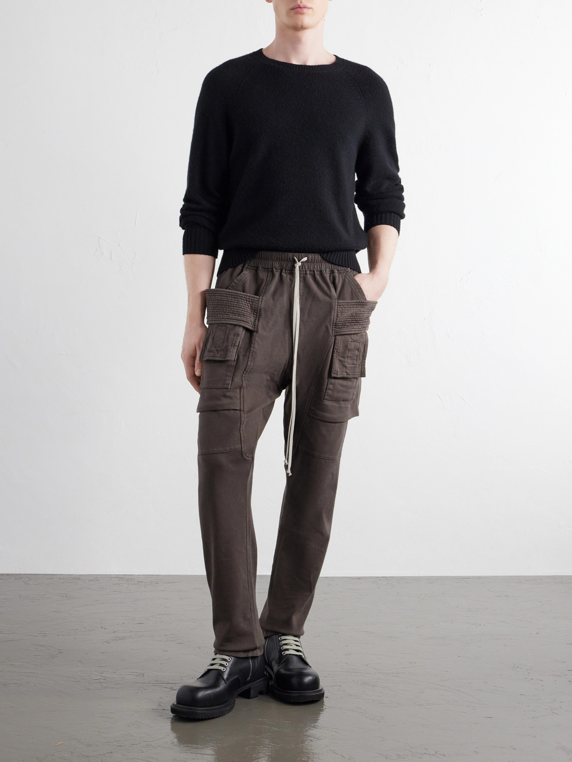 Drkshdw By Rick Owens - Creatch Tapered Cotton-Jersey Sweatpants