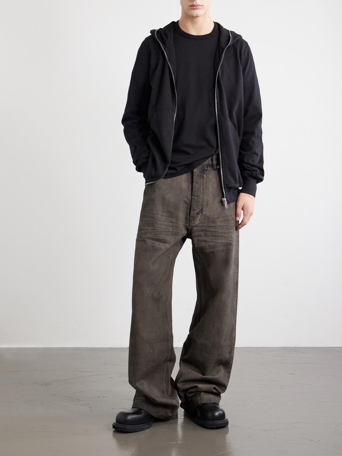 Drkshdw By Rick Owens - Gimp Cotton-Jersey Zip-Up Hoodie