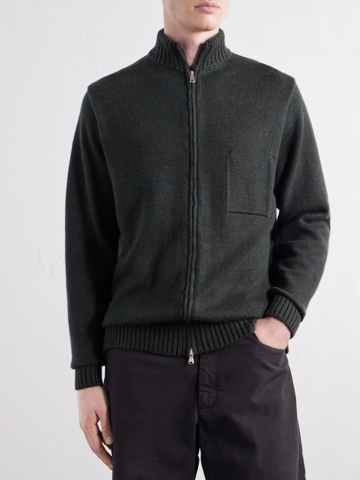 Inis Meáin - Wool And Linen-Blend Zip-Up Cardigan