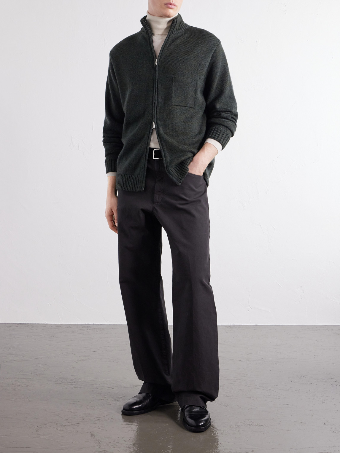 Inis Meáin - Wool And Linen-Blend Zip-Up Cardigan