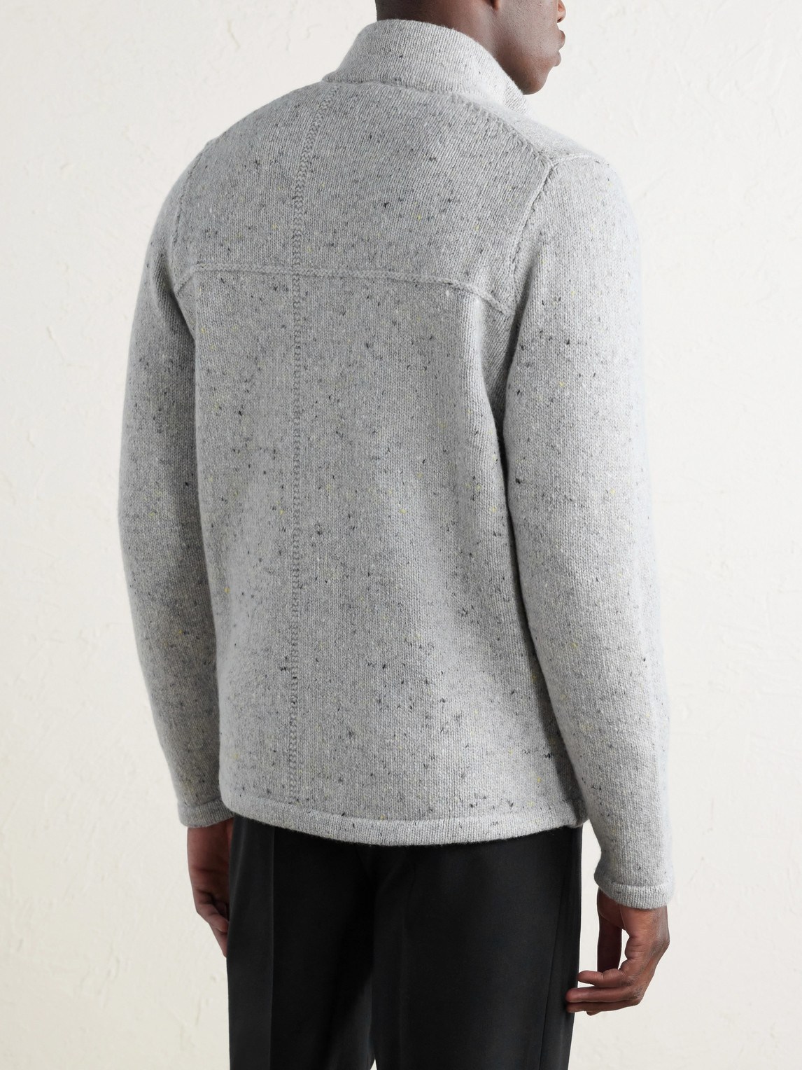Inis Meáin - Lifeline Merino Wool And Cashmere-Blend Zip-Up Sweater
