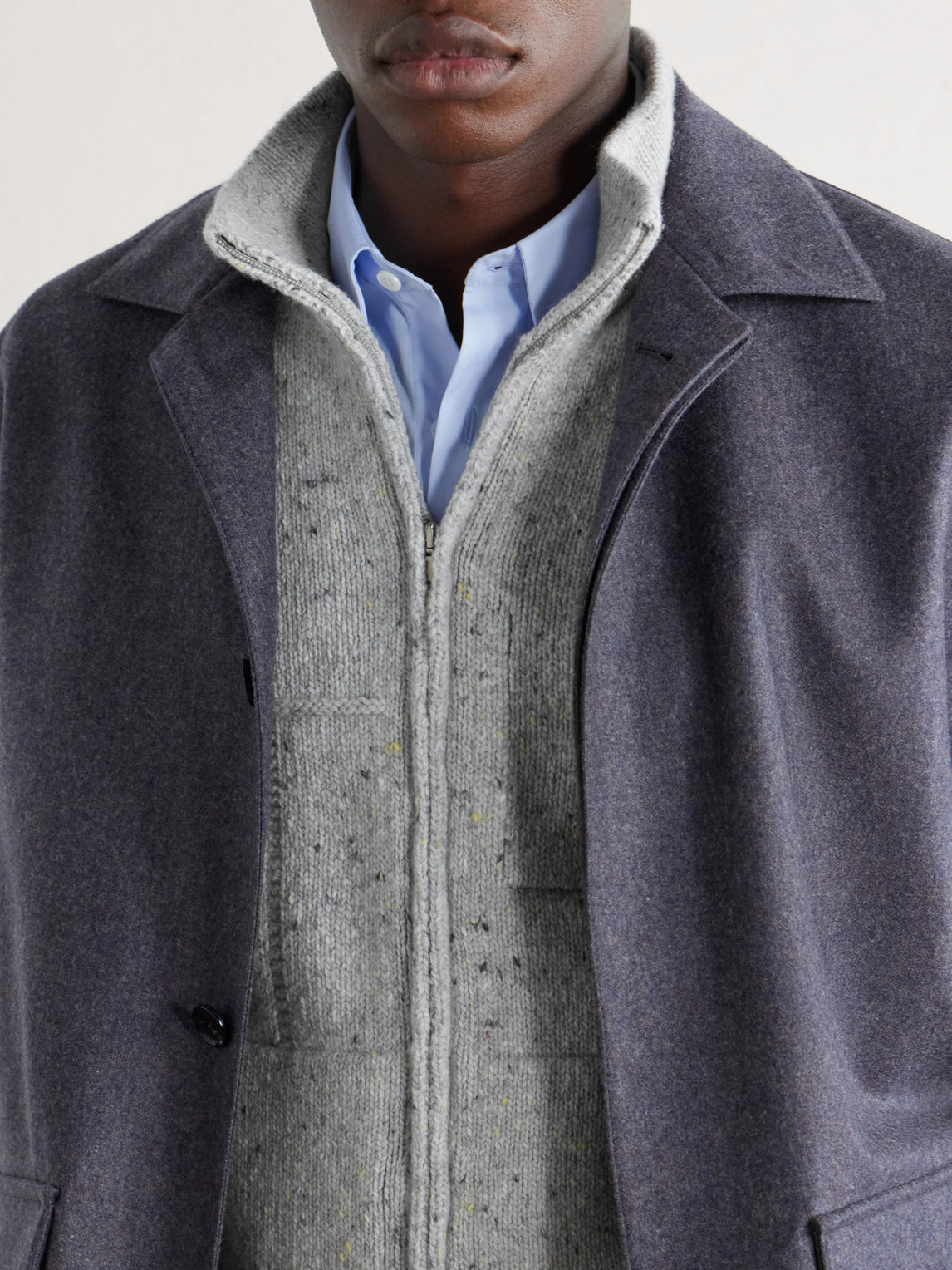Inis Meáin - Lifeline Merino Wool And Cashmere-Blend Zip-Up Sweater