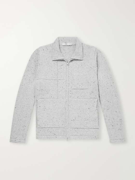 Inismein Lifeline Merino Wool and Cashmere-Blend Zip-Up Sweater