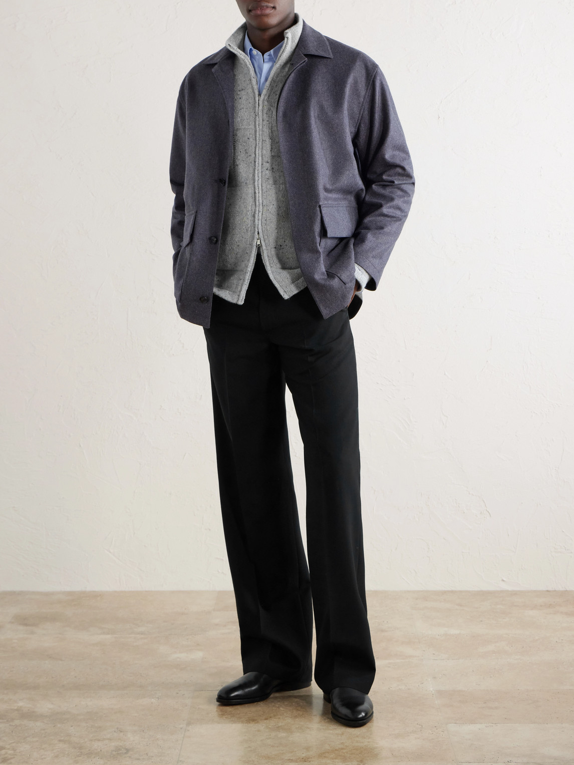 Inis Meáin - Lifeline Merino Wool And Cashmere-Blend Zip-Up Sweater