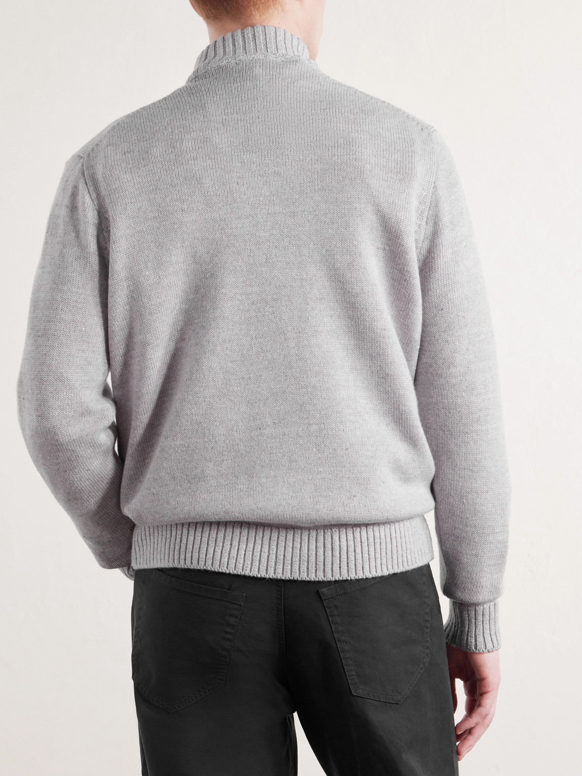 Inis Meáin - Wool And Linen-Blend Half-Zip Sweater