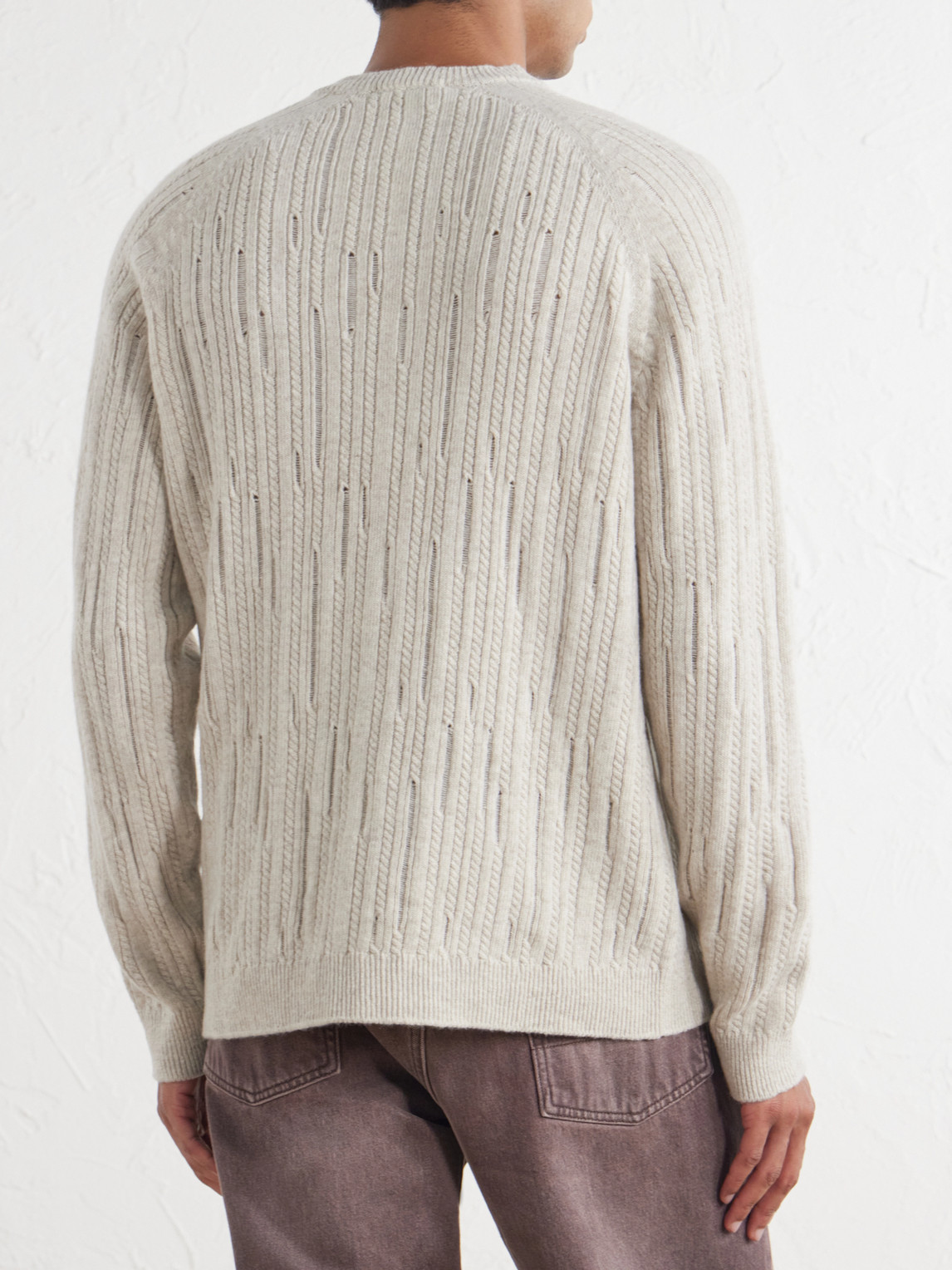 Inis Meáin - Stranded Sailor Merino Wool And Cashmere-Blend Sweater