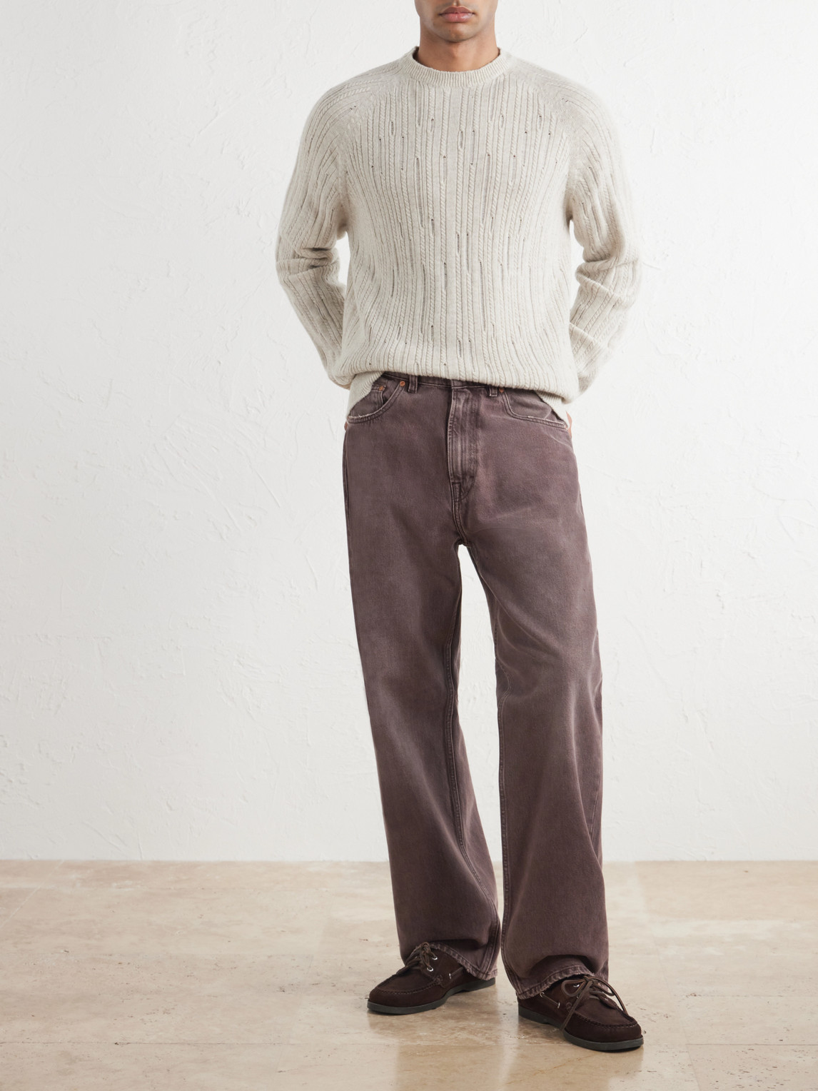 Inis Meáin - Stranded Sailor Merino Wool And Cashmere-Blend Sweater