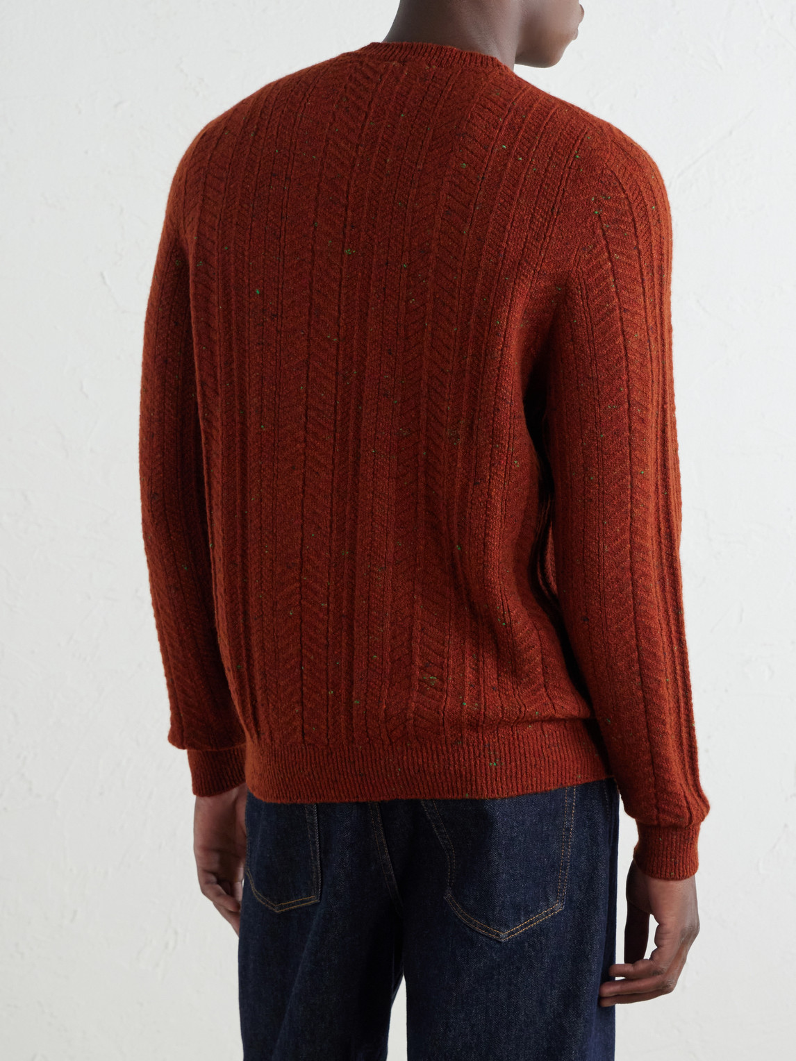 Inis Meáin - Herringbone Merino Wool And Cashmere-Blend Sweater