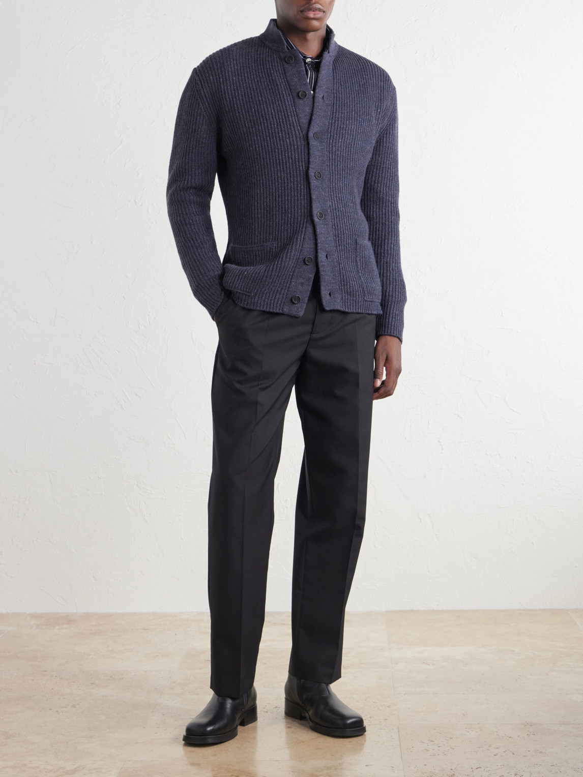 Inis Meáin - Boatbuilder Wool And Linen-Blend Cardigan