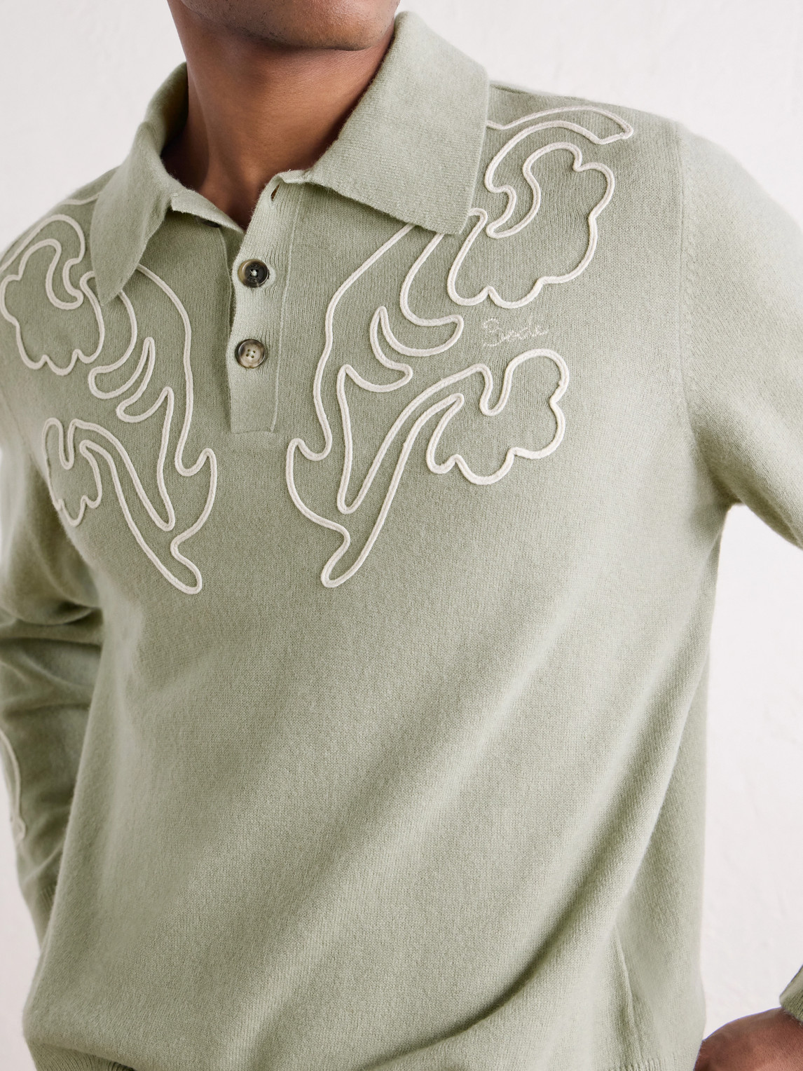 Blaze Embroidered Wool Polo Shirt
