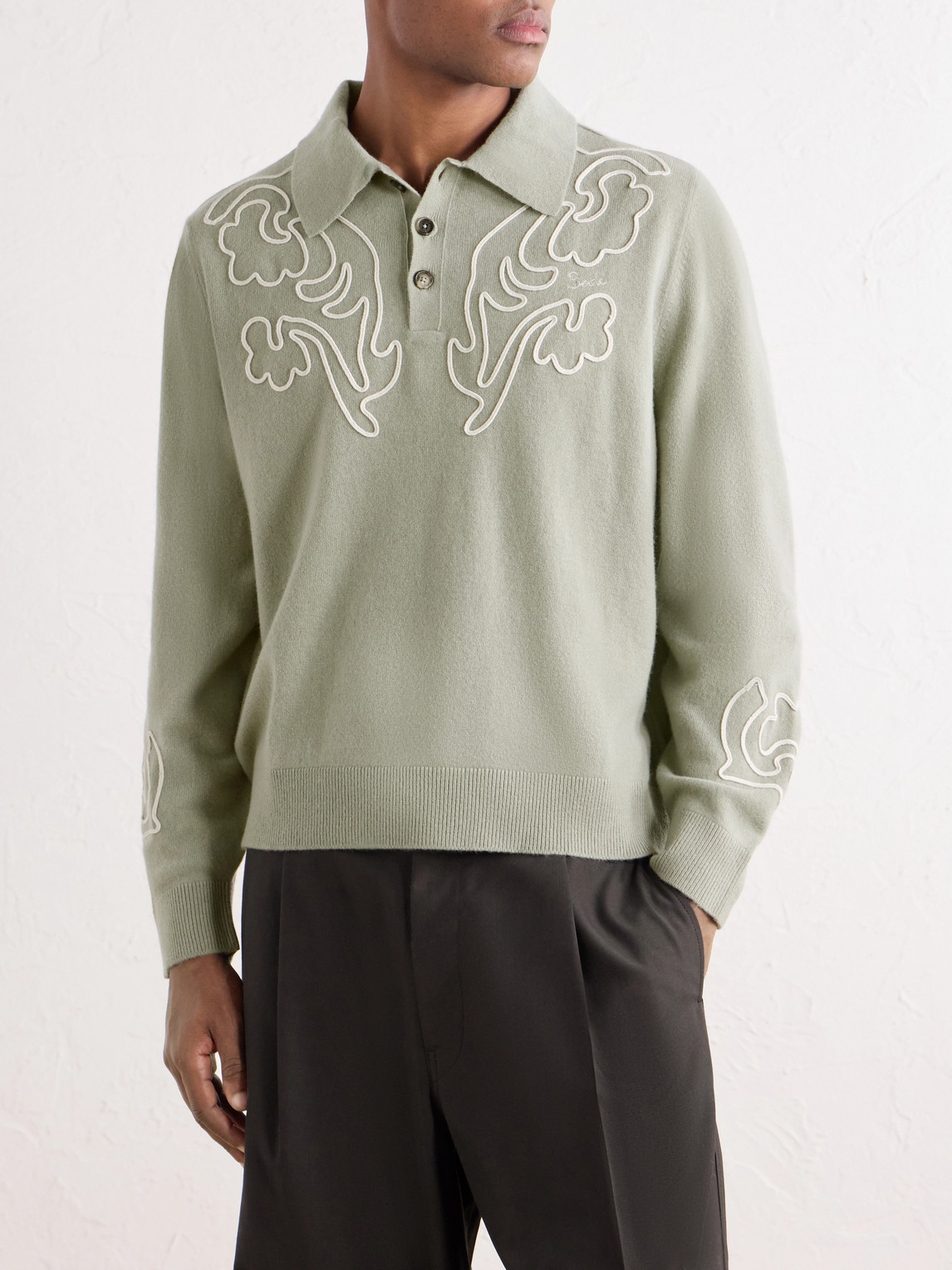 Blaze Embroidered Wool Polo Shirt