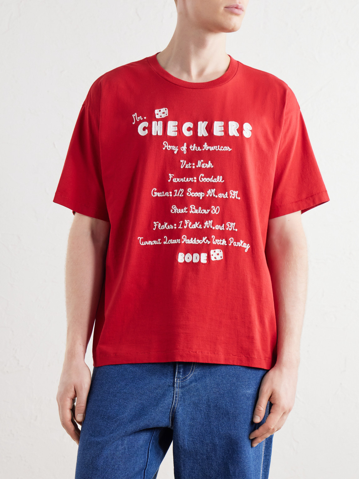 Embroidered Cotton-Jersey T-Shirt