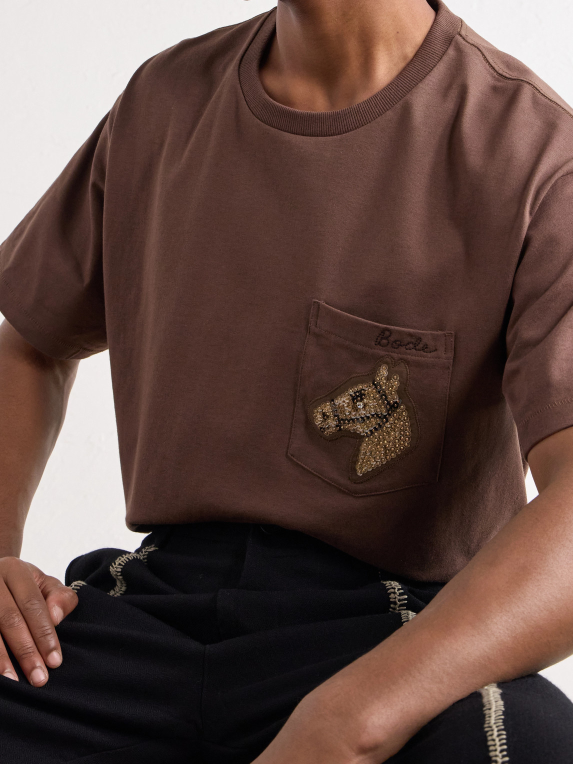 Sequin-Embellished Cotton-Jersey T-Shirt