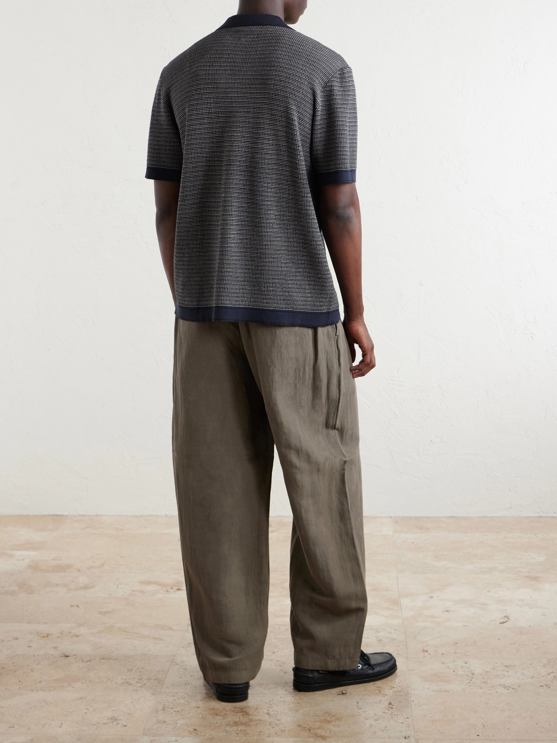 Camp-Collar Cotton-Blend Shirt