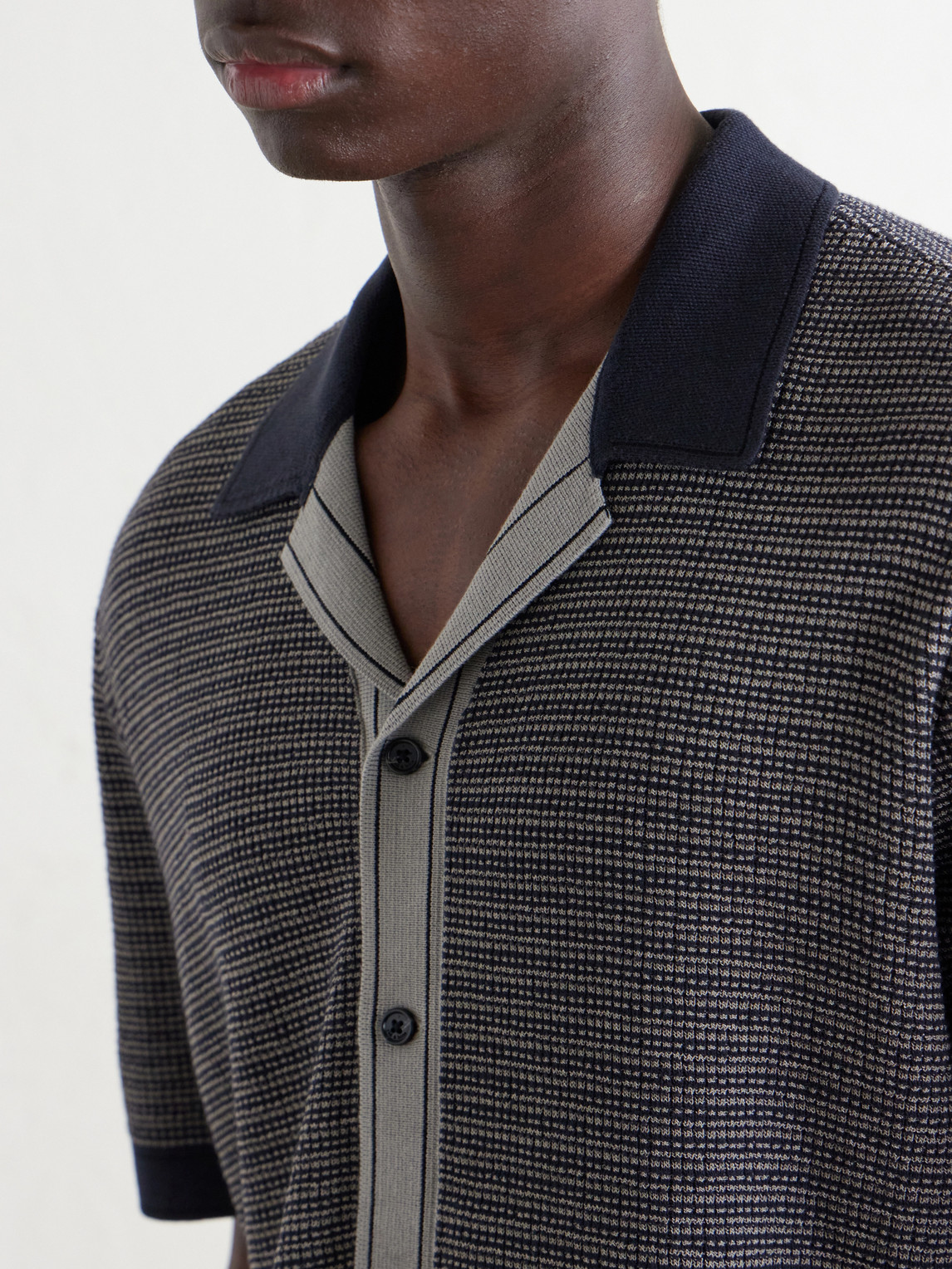 Camp-Collar Cotton-Blend Shirt