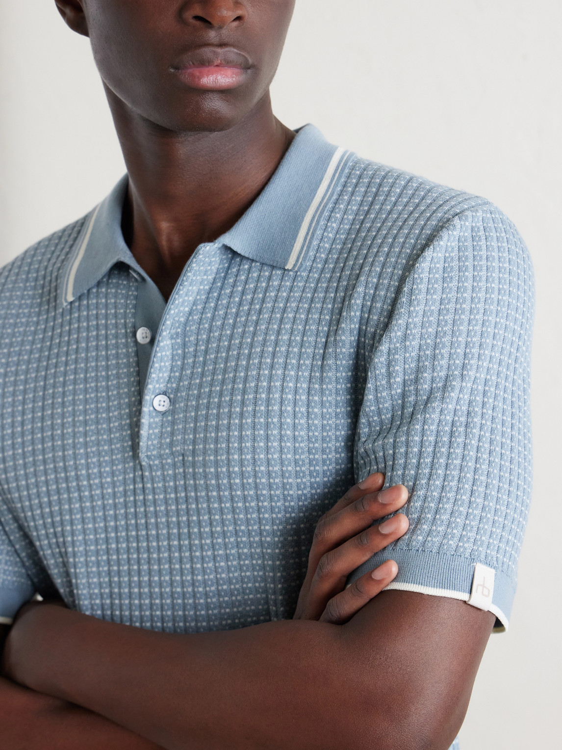 Harvey Ribbed Cotton-Blend Polo Shirt