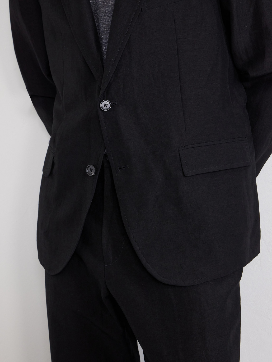 Skeleton Wool And Linen-Blend Suit Jacket